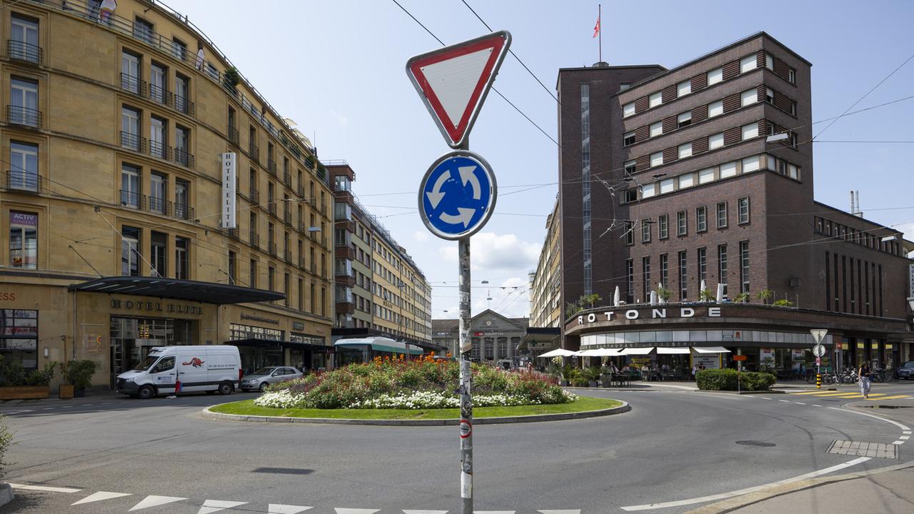 Le centre-ville de Bienne. [Keystone - Peter Klaunzer]