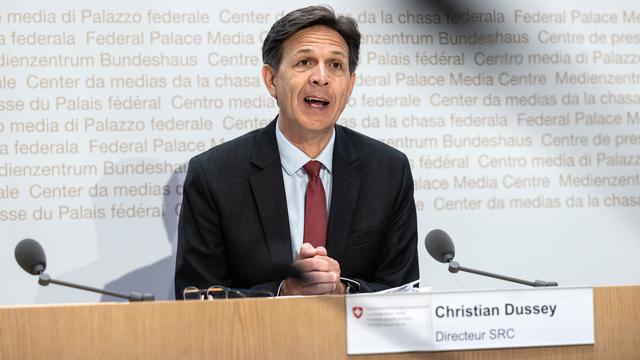 Christian Dussey, chef du Service de renseignement de la Confédération, a accordé un entretien aux journaux du groupe de presse Tamedia. [KEYSTONE - PETER SCHNEIDER]