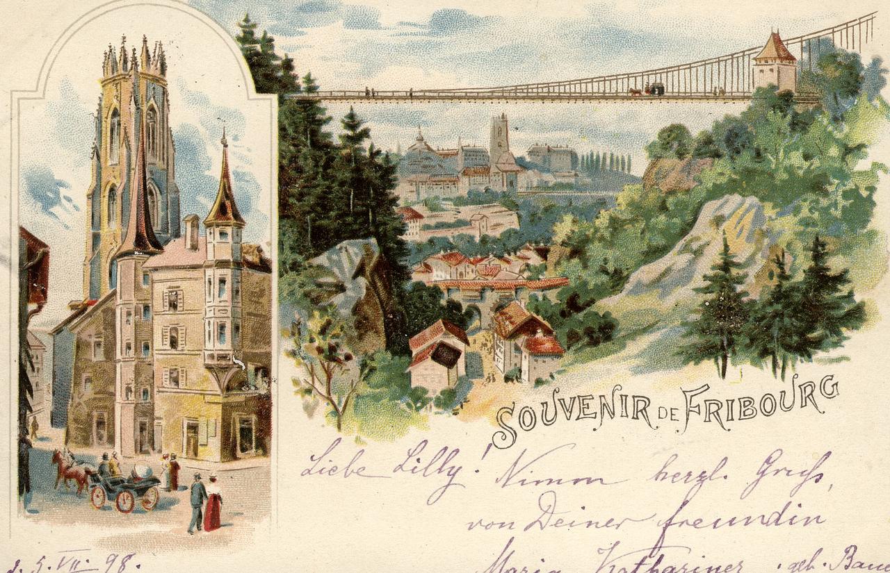 Souvenir de Fribourg [Bibliothèque cantonale et universitaire de Fribourg, Collection de cartes postales]