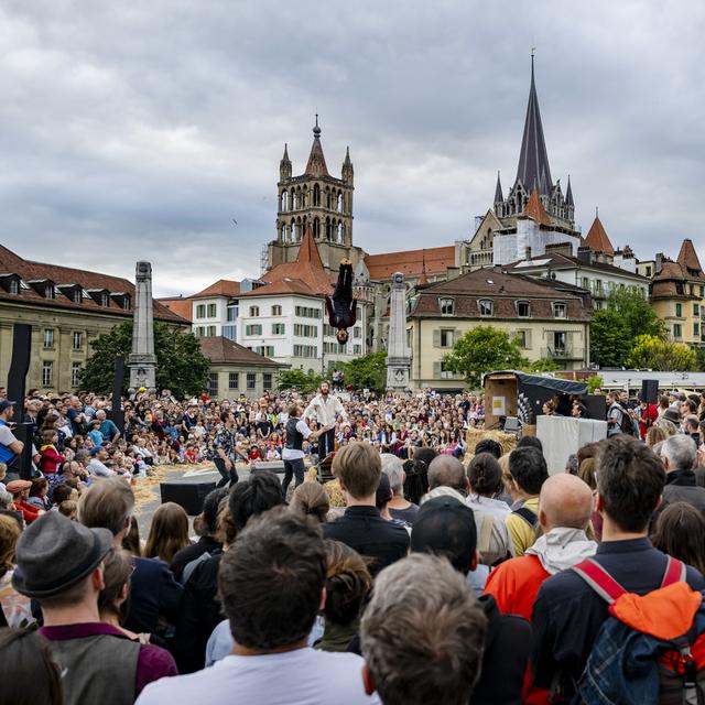 Le Festival de la Cité à Lausanne s'achève dimanche sur une fréquentation stable. Pendant six jours et par une météo changeante, environ 100'000 personnes. [Keystone - Miriam Theus]