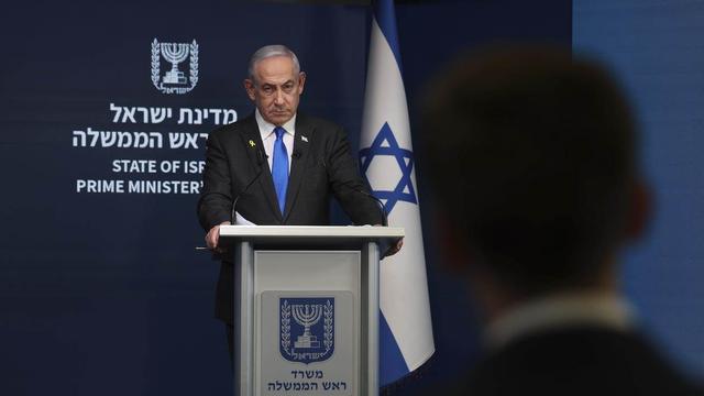 Benjamin Netanyahu lors d'une conférence de presse le 4 septembre 2024. [Keystone]