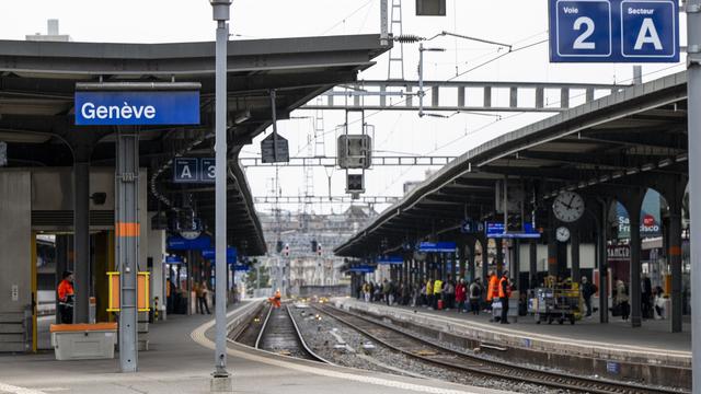 Genève offre quatre liaisons ferroviaires directes avec d'autres villes européennes. [KEYSTONE - MARTIAL TREZZINI]