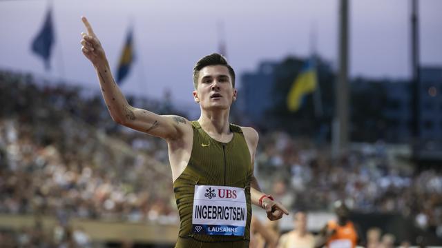 Jakob Ingebrigtsen est entré dans l'Histoire en Pologne. [Keystone - Laurent Gillieron]