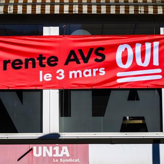 Unia soutient l'initiative AVS13. [Keystone - KEYSTONE/Jean-Christophe Bott]