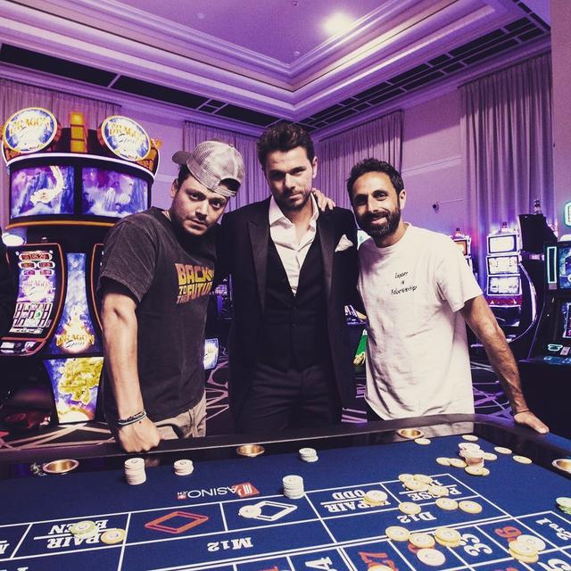 Stan Wawrinka, l'humoriste Kev Adams et le co-fondateur du Ballman Project Prosper Masquelier [Instagram]