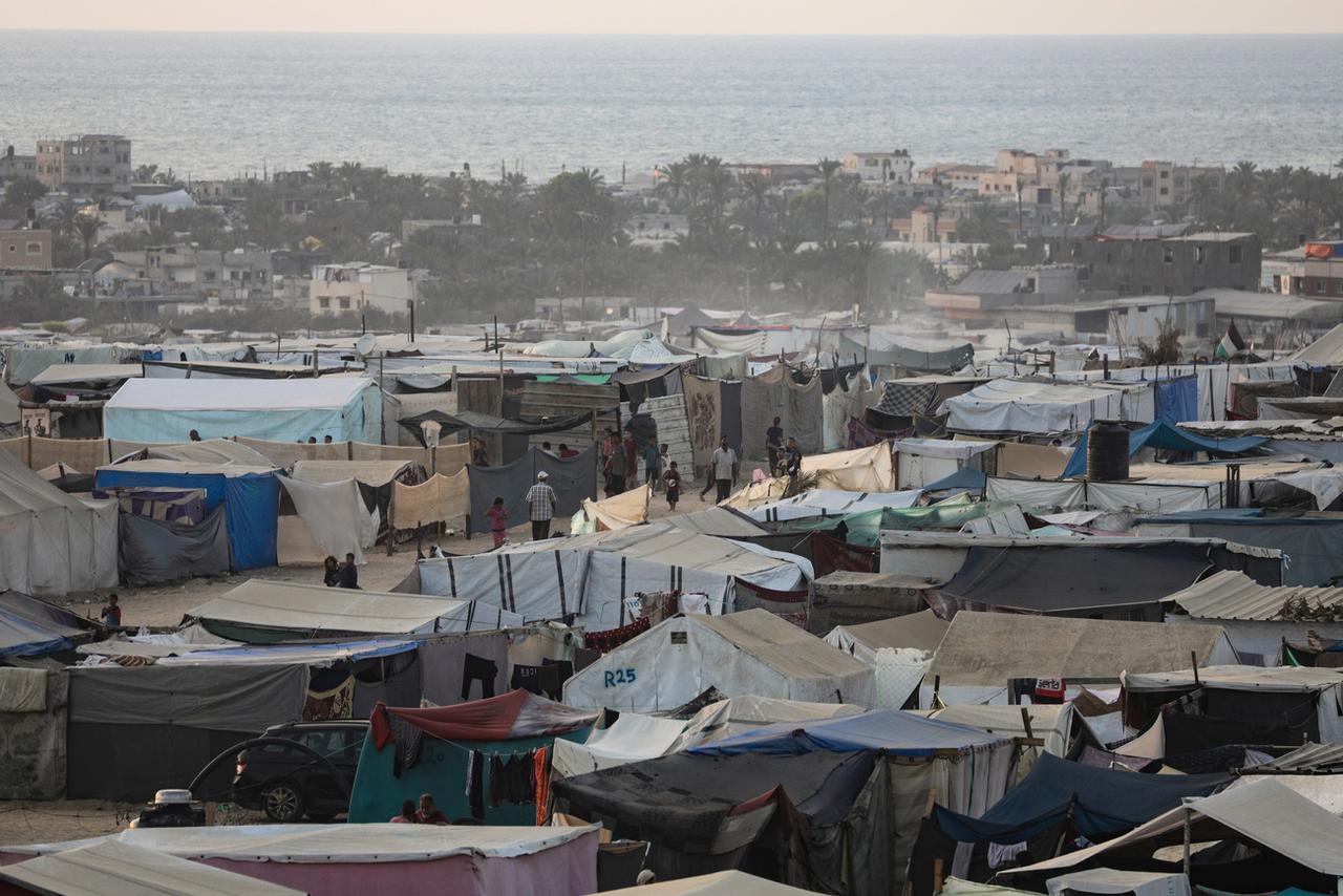 Le camp de Khan Younès, photographié le 18 juin. [KEYSTONE - HAITHAM IMAD]