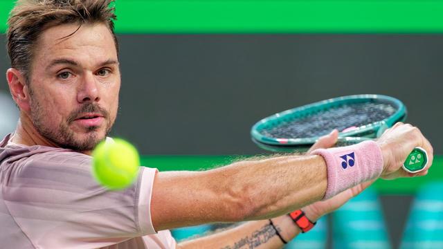 Stan Wawrinka of Switzerland in action during his Men's Singles first round match against Giovanni Mpetshi Perricard of France at the Shanghai Masters tennis tournament in Shanghai, China, 03 October 2024. [EPA/Keystone - ALEX PLAVEVSKI]