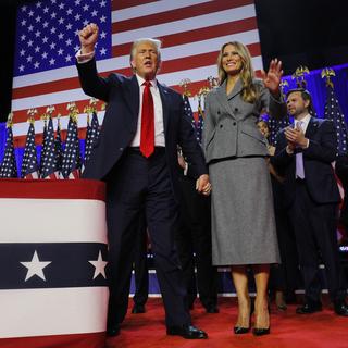 Donald Trump et son épouse Melania au soir de l'élection présidentielle. [reuters - Brian Snyder]