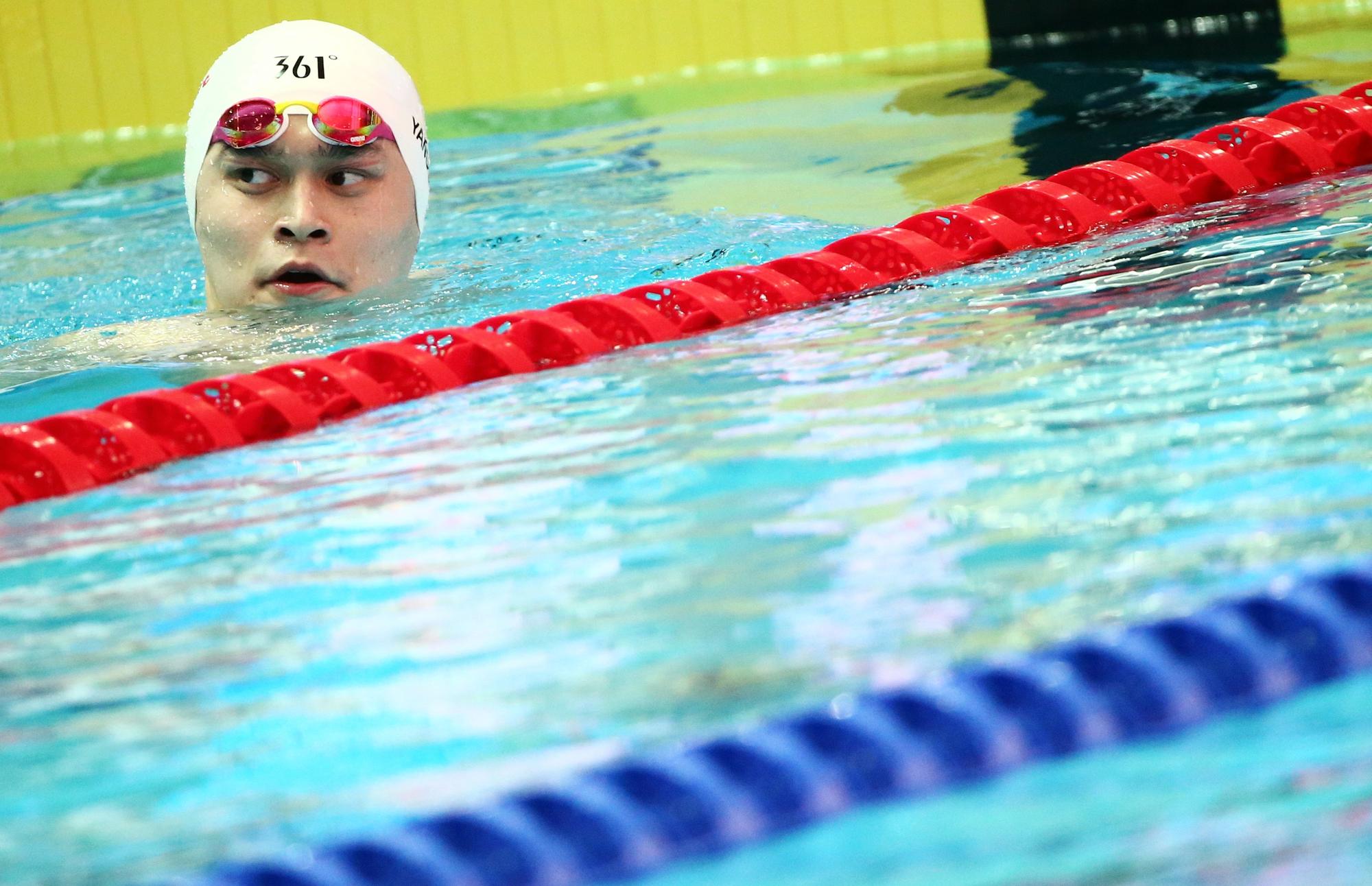 Le nageur chinois Sun Yang (ici en 2019) avait été contrôlé positif à la  trimétazidine en 2014 et suspendu trois mois. [REUTERS - ANTONIO BRONIC]