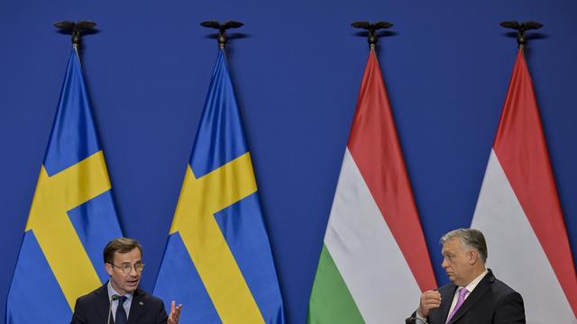 Viktor Orban a ratifié l’adhésion de la Suède à l’OTAN pour que la Hongrie préside l’UE. [Keystone - Denes Erdos]