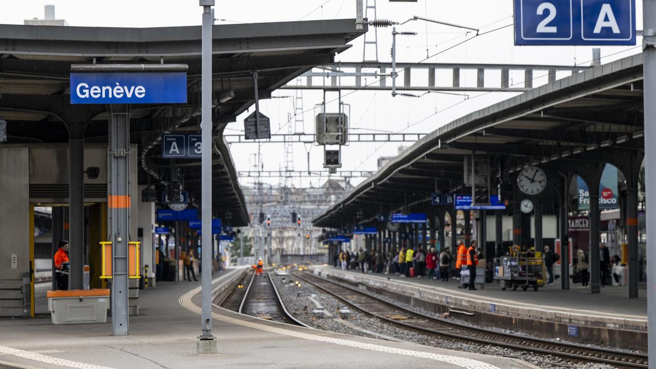 Genève offre quatre liaisons ferroviaires directes avec d'autres villes européennes. [KEYSTONE - MARTIAL TREZZINI]