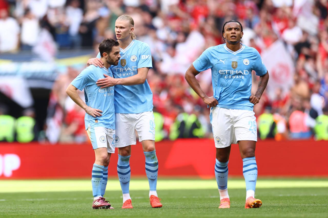 La déception des Citizens battus en finale de Coupe. [IMAGO/Offside Sports Photography - Jacques Feeney]