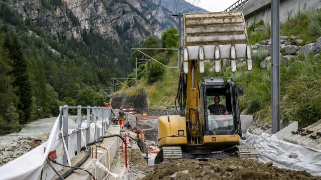 Le Valais chiffre les dégâts des intempéries dans le canton à 125 millions. [KEYSTONE - JEAN-CHRISTOPHE BOTT]