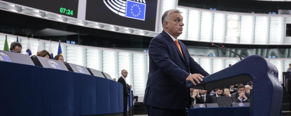 Le Premier ministre hongrois Viktor Orban réclame un ''changement institutionnel'' à l'UE. [Keystone/AP Photo - Jean-Francois Badias]