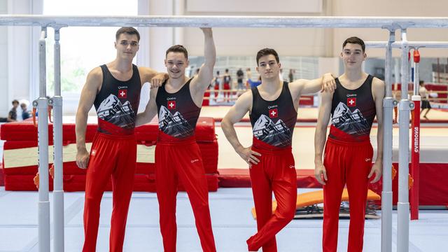 Les jeunes gymnastes suisses vont vivre à Paris leurs premiers JO. [KEYSTONE - URS FLUEELER]