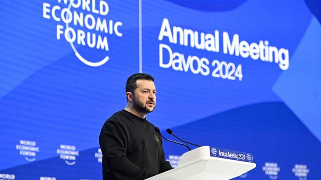 Volodymyr Zelensky à Davos. [Keystone]