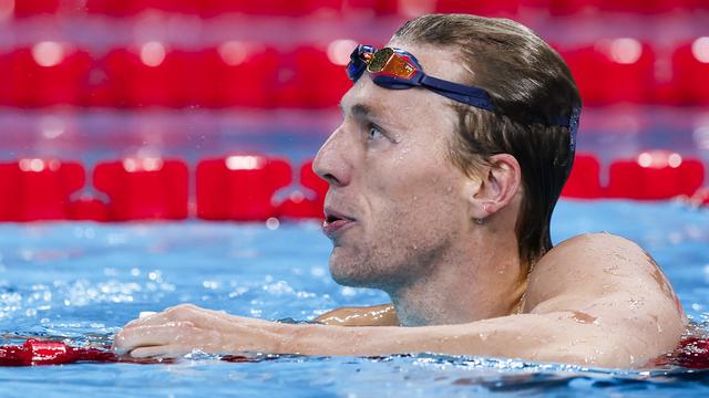 Le nageur suisse Jérémy Desplanches s'est qualifié pour les demi-finale des 200m masculines lors des JO de Paris. [Keystone - Patrick B. Kraemer]