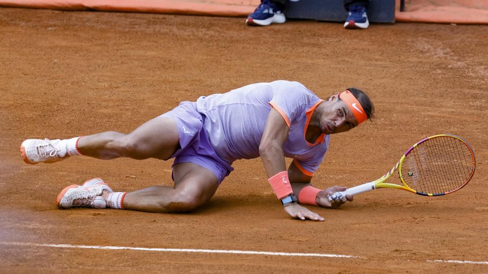 Rafael Nadal n'a pas pesé lourd face à Hurkacz à Rome. [KEYSTONE - FABIO FRUSTACI]