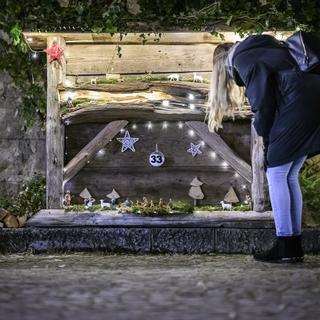 Une crèche de noël à Estavayer. [Keystone]