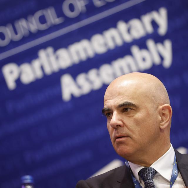 Alain Berset présente ses priorités à Strasbourg. [Keystone - Jean-Francois Badias]