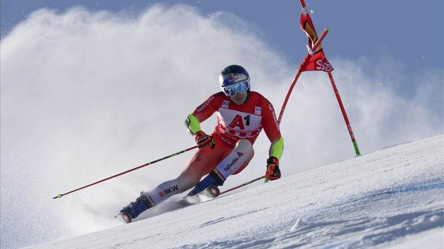 Marco Odermatt n'a pas vu a ligne d'arrivée. [Keystone]