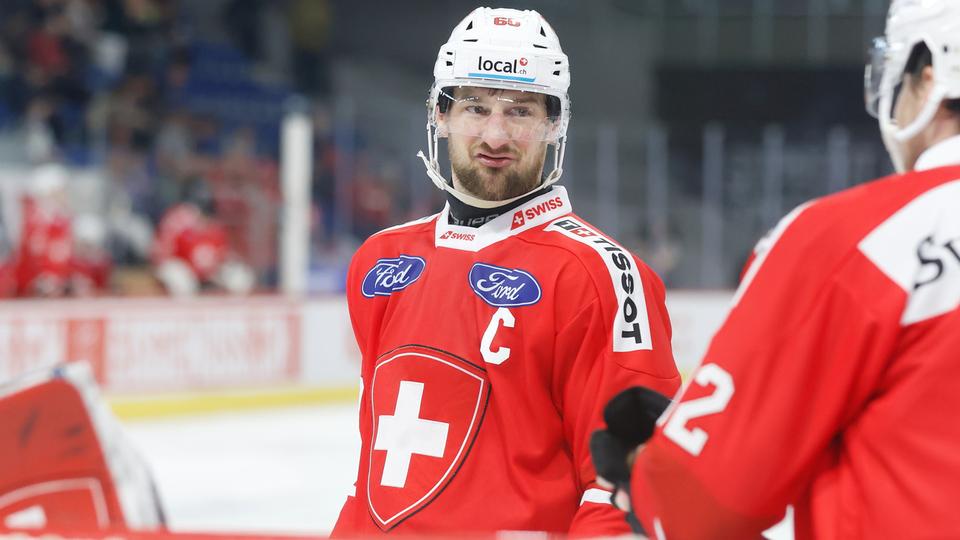 Tristan Scherwey a été capitaine de l'équipe de Suisse ce printemps contre la Lettonie. [KEYSTONE - MANUEL GEISSER]