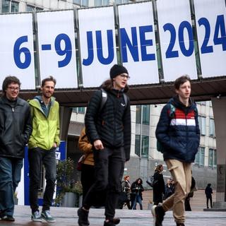 Les jeunes Belges qui voteront pour la première fois en juin prochain dès 16 ans. [Keystone - EPA/Olivier Hoslet]
