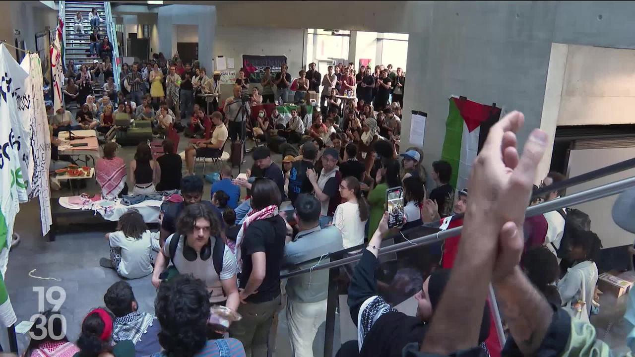 Le mouvement de contestation contre Israël et de solidarité avec les Palestiniens a gagné lundi l'Université de Fribourg
