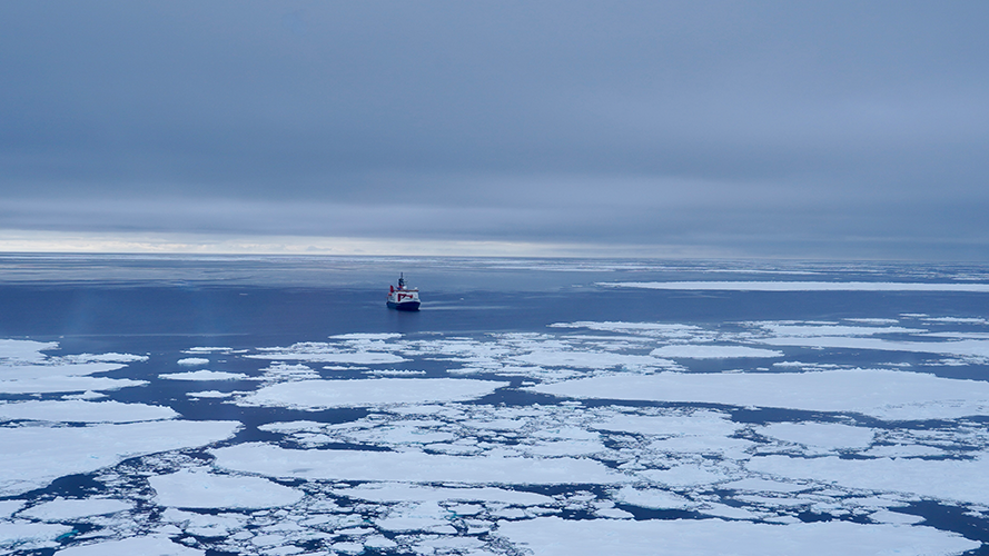 L'équipe de recherche s'est rendue dans le sud de l'océan Arctique à bord du navire de recherche Polarstern et a prélevé des échantillons d'eau qui ont été analysés pour trouver les plus petites particules de microplastiques. [University of Basel - Clara Leistenschneider]