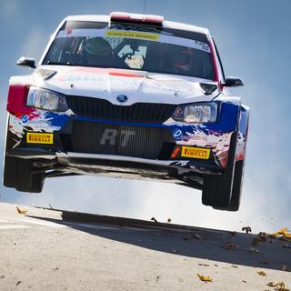 L’invité sport - Michaël Burri, nouveau champion suisse des rallyes malgré un accident spectaculaire. [Keystone - Jean-Christophe Bott]