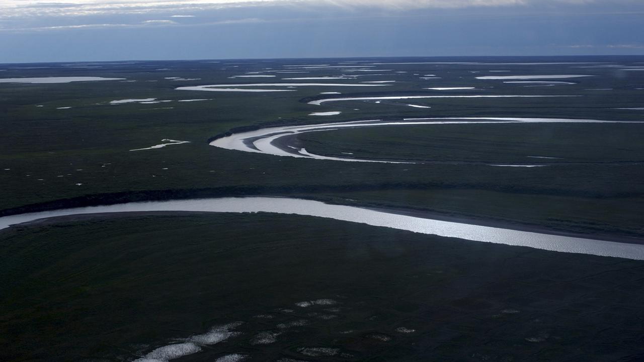 La région de Fish Creek, dans la National Petroleum Reserve-Alaska, sur le versant nord de l'Alaska. [Keystone - David W. Houseknecht/United States Geological Survey via AP]