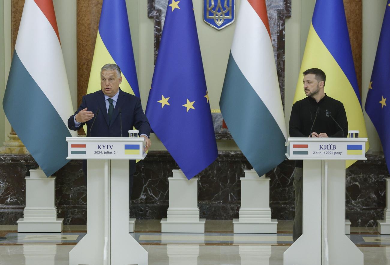 Les deux dirigeants se sont rencontré mardi à Kiev. [KEYSTONE - SERGEY DOLZHENKO]