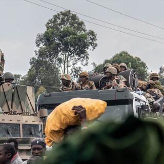 Soldats combattant le M23 dans la région du Nord-Kivu, dans l'est de la RDC. [Keystone]