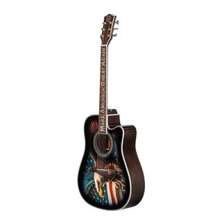 La guitare acoustique "American Eagle" sur le site web de guitares de Donald Trump. [https://gettrumpguitars.com/]