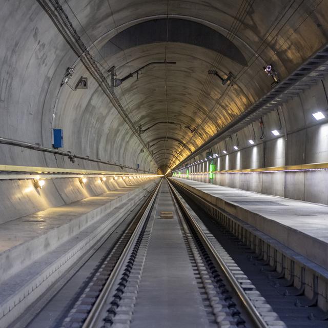 Le déraillement d'un train de marchandises en août 2023 a occasionné des travaux sur une voie du tunnel ferroviaire. [Keystone - Urs Flueeler]