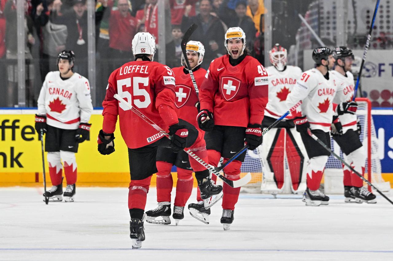 Romain Loeffel a inscrit un but magnifique contre le Canada. [IMAGO/justpictures.ch - IMAGO/Andrea Branca]