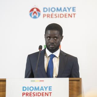 Bassirou Diomaye Faye, élu vainqueur de la présidentielle au Sénégal. [Keystone - AP Photo/Mosa'ab Elshamy]