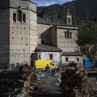 Breil-sur-Roya après la passage de la tempête Alex en 2020. [AP Photo / Keystone - Daniel Cole]