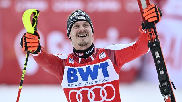 Manuel Feller a remporté le slalom à Wengen. [Jean-Christophe Bott]