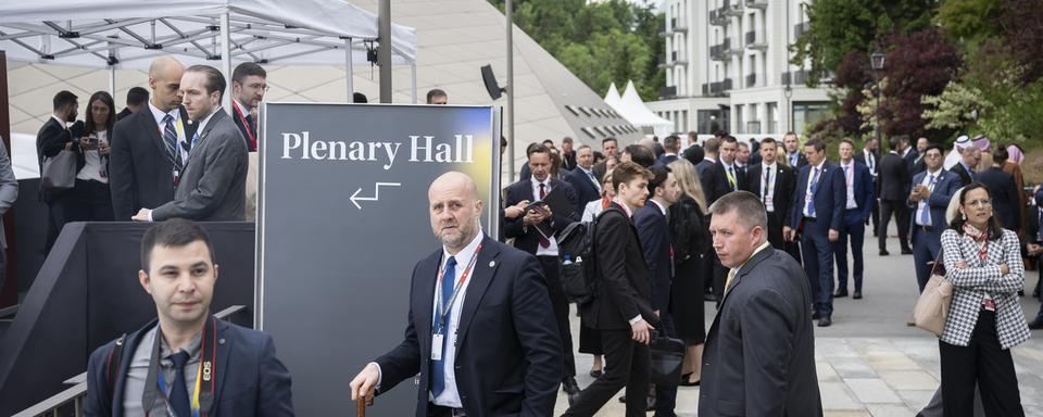 Les participants à la Conférence sur la paix au Bürgenstock. [EPA/Keystone - Urs Flueeler]