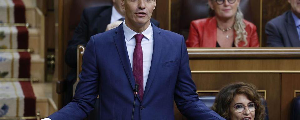 Le Premier ministre espagnol Pedro Sanchez, le 16 octobre 2024. [Keystone]