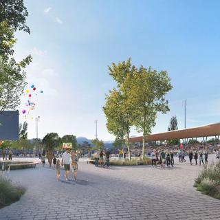 Image de synthèse du futur stade de Coubertin à Lausanne. [Translocal Architecture GmbH]