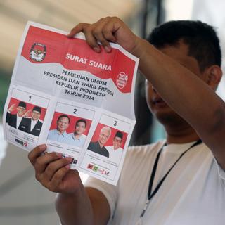 Reportage sur l'élection présidentielle indonésienne. [Keystone - EPA/Hotli Simanjuntak]