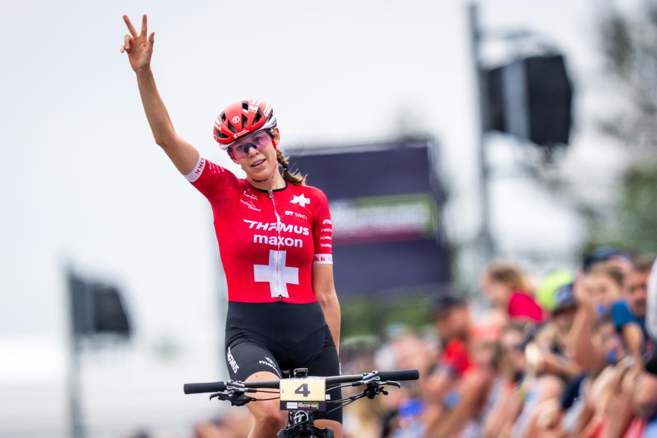 Alessandra Keller s'est montrée satisfaite à l'arrivée. [Maxime Schmid - Keystone]