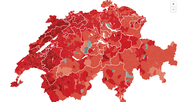 Les cartes des résultats des votations fédérales. [RTS]