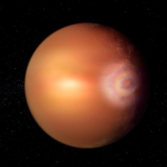 Représentation de la "gloire" sur l'exoplanète WASP-76b. [CC BY-SA 3.0 IGO - ©ESA, work performed by ATG under contract for ESA]