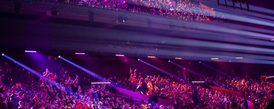 Le public de la Malmö Arena pour l'Eurovision. [Keystone - EPA/Ida Marie Odgaard]