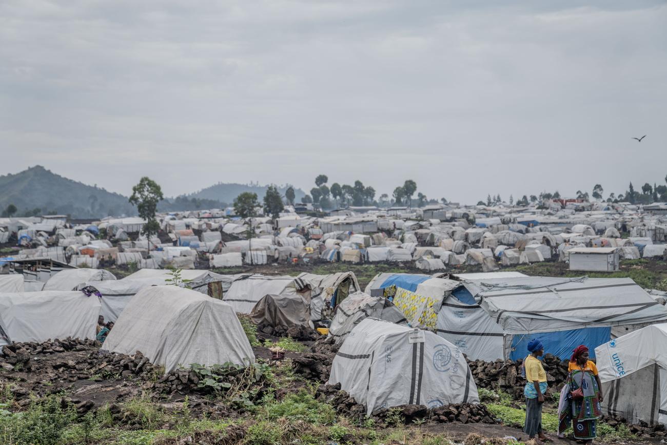 Le camp de déplacés de  Bulengo, près de la ville de Goma. [Keystone - Mose Kasereka]