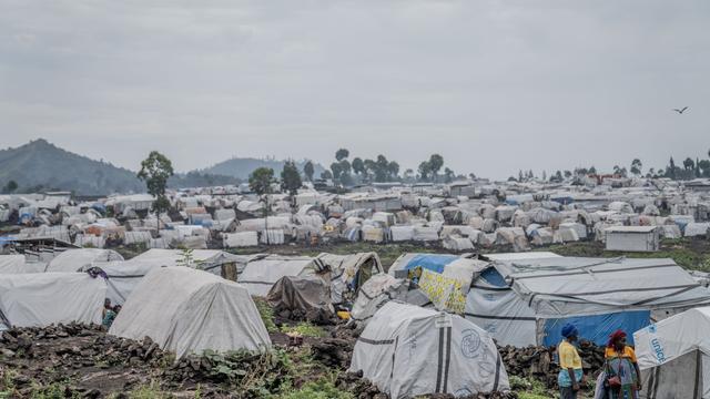 Le camp de déplacés de  Bulengo, près de la ville de Goma. [Keystone - Mose Kasereka]