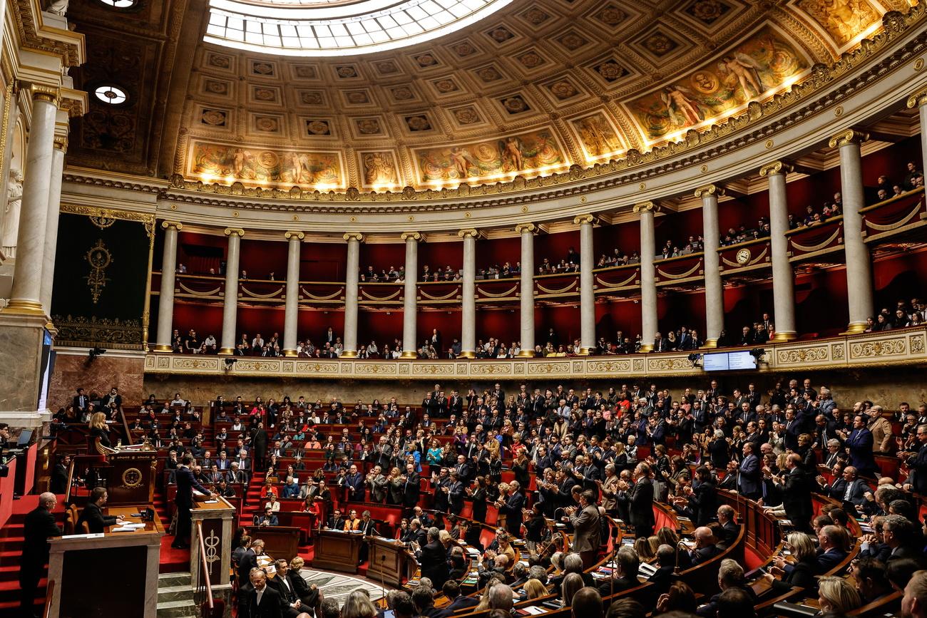 Le Premier ministre français Gabriel Attal a tenu son premier "grand oral" devant l'Assemblée nationale. [EPA/Kestone - Teresa Suarez]